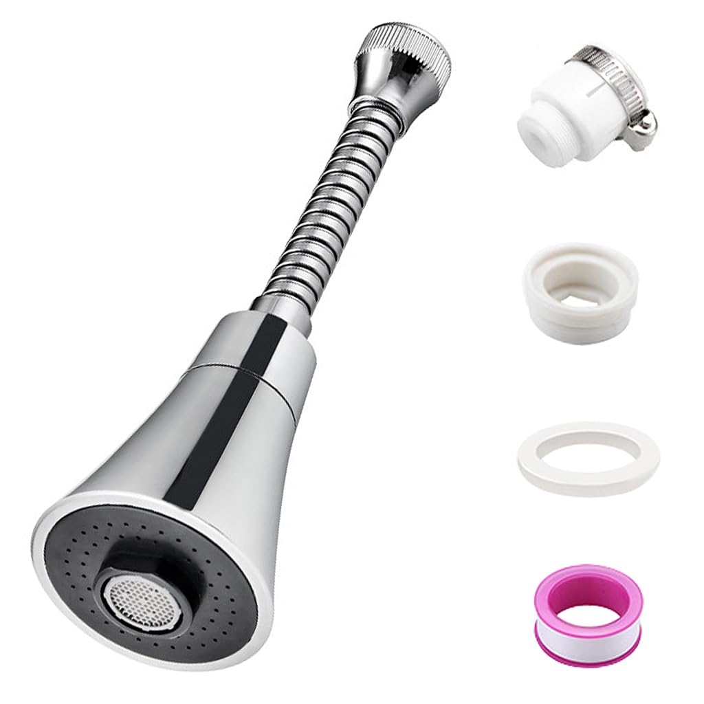 HASTHIP Kitchen Sink Faucet Water Tap Faucet Extender 360° Swivel Faucet Extension with 3 Water Spray Modes Electroplated Universal Sink Faucet Pressurized Faucet with 12cm Hose HASTHIP Kitchen Sink Faucet Water Tap Faucet Extender 360° Swivel Faucet Extension with 3 Water Spray Modes Electroplated Universal Sink Faucet Pressurized Faucet with 12cm Hose